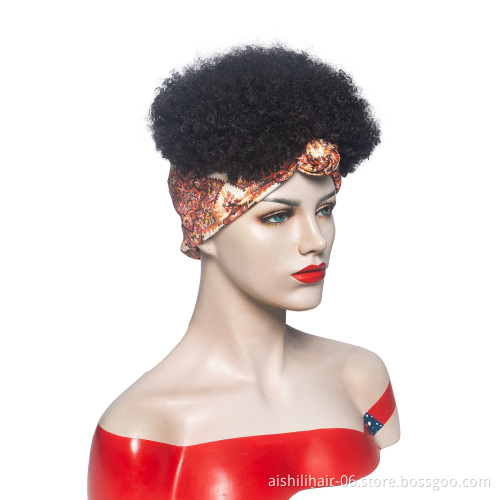 Wholesale vendors  headband wig black kinky curly snythetic headband wigs for black women